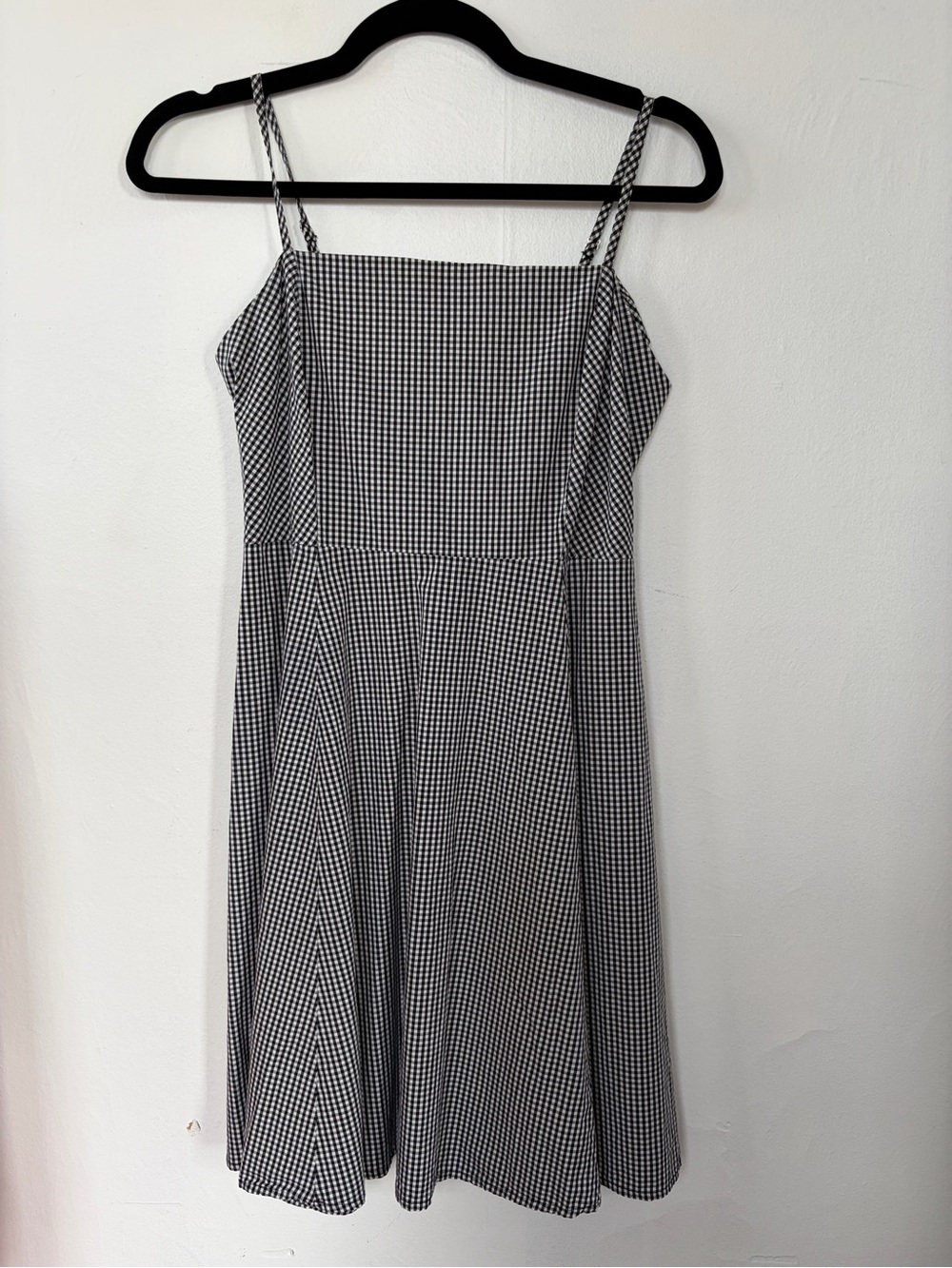 GAP Black and White Gingham Spaghetti-Strap Sundress